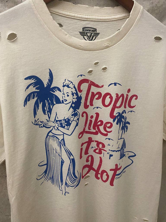 Tropic Like It's Hot distressed 80's vintage T shirt