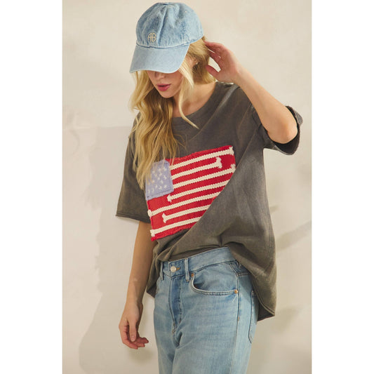 AMERICAN FLAG MINERAL WASH TOP