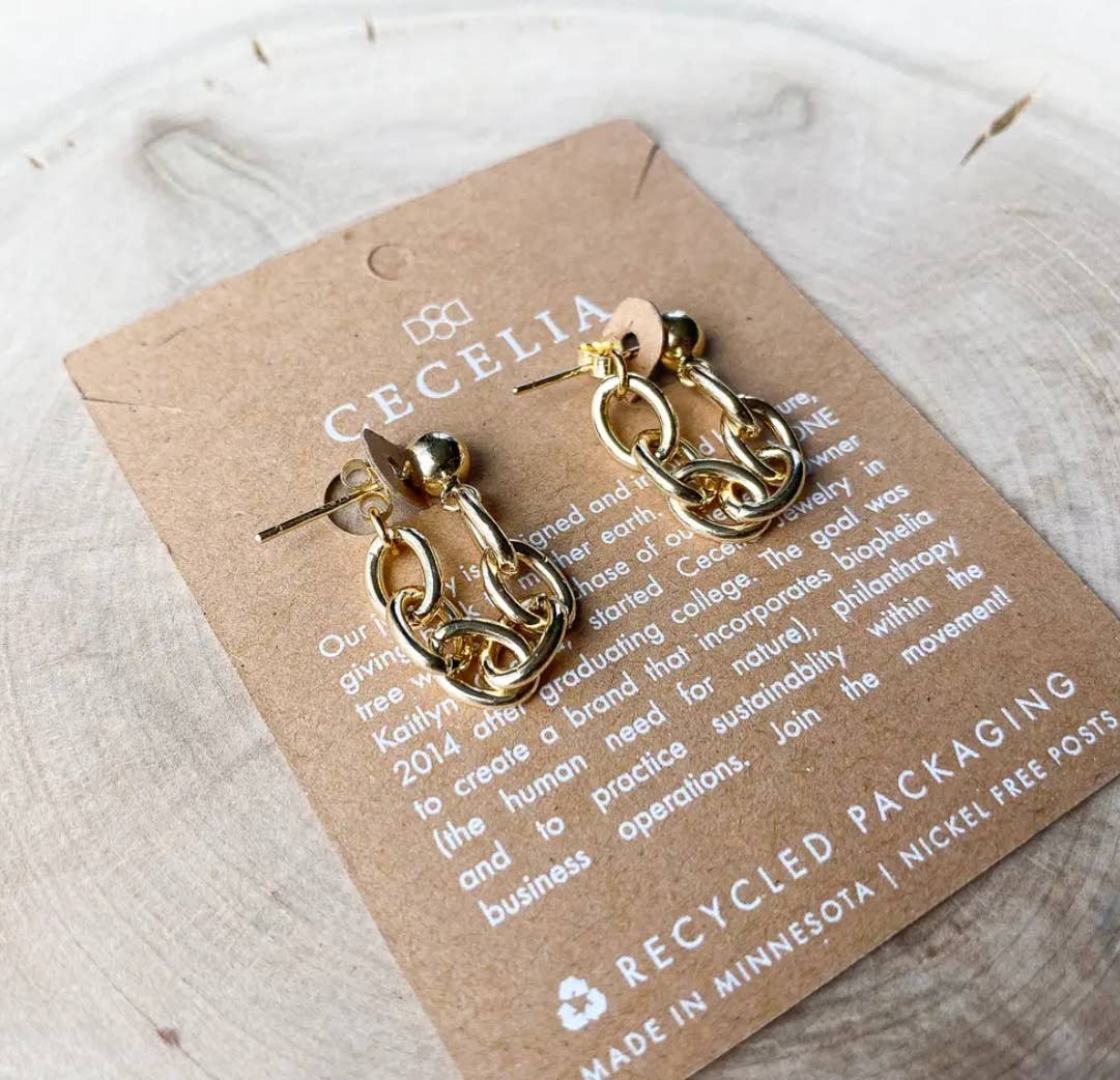Bold Gold Chain Link Earrings