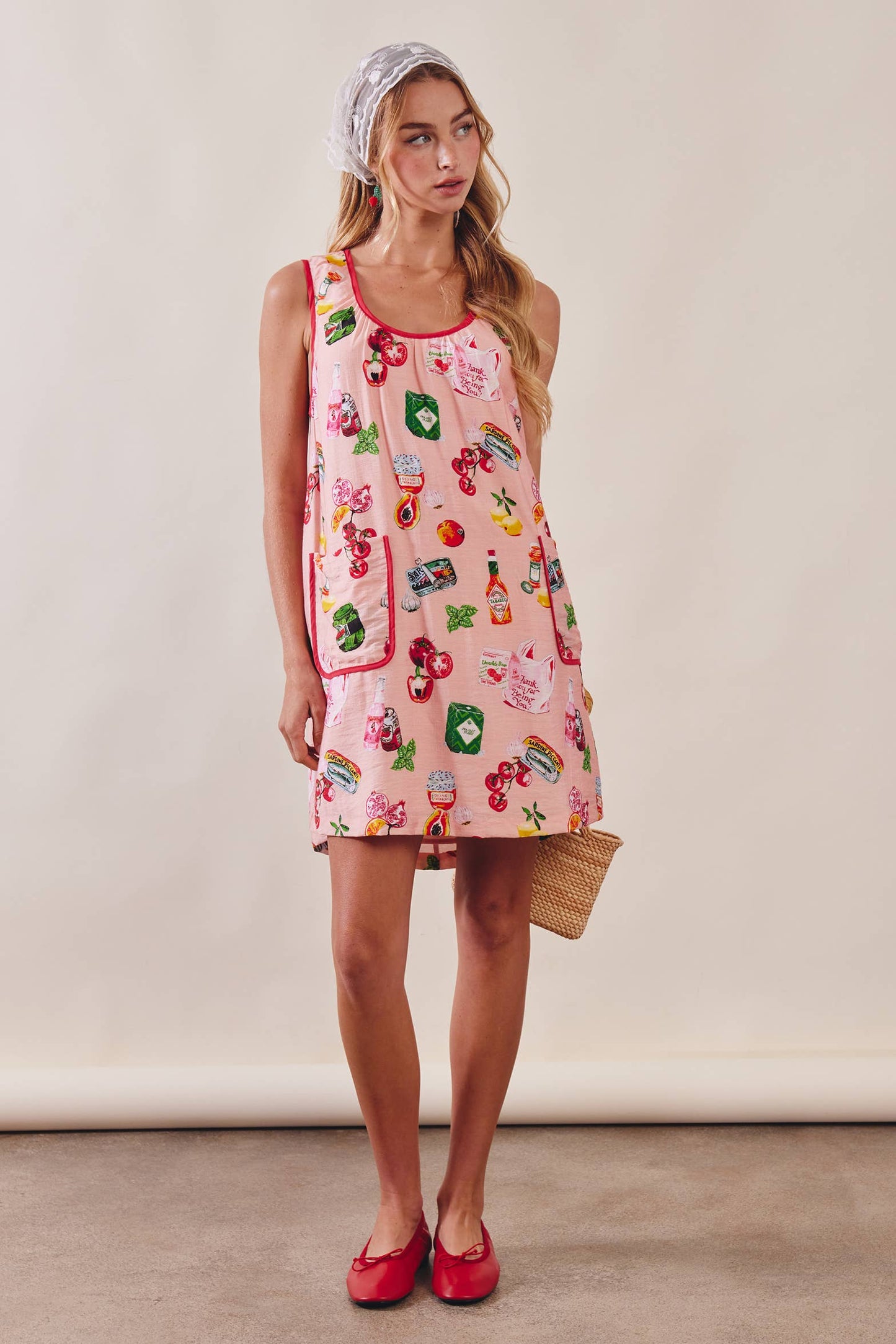 Printed Pocket Shift Dress LD1619