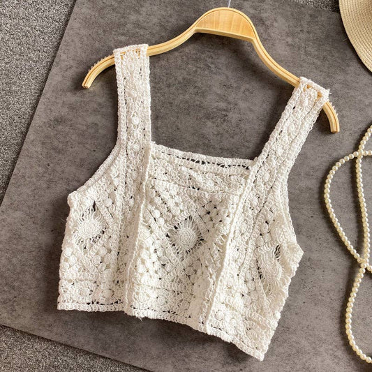 Crosa - Vintage Crochet Design Camisole - A Perfect Summer Top Tank