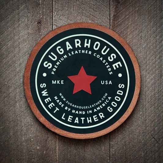Drinks on Me Leather Coaster