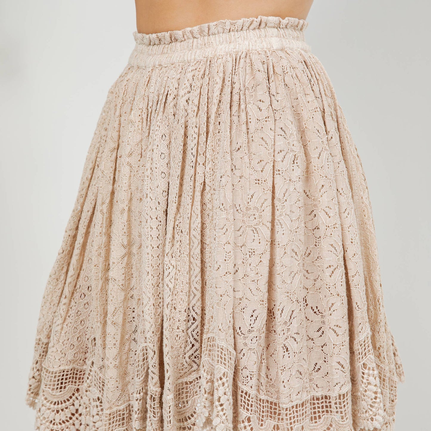 Desert Dream Festival Skirt Gathered Lace Mini