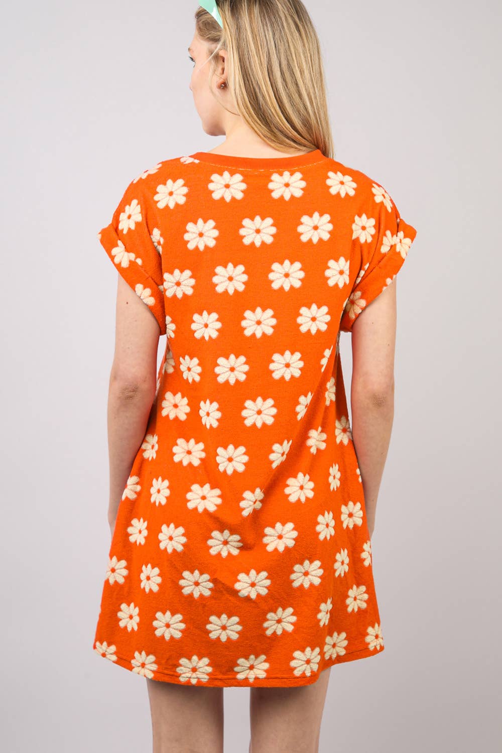 Floral French Terry Knit Mini Dress