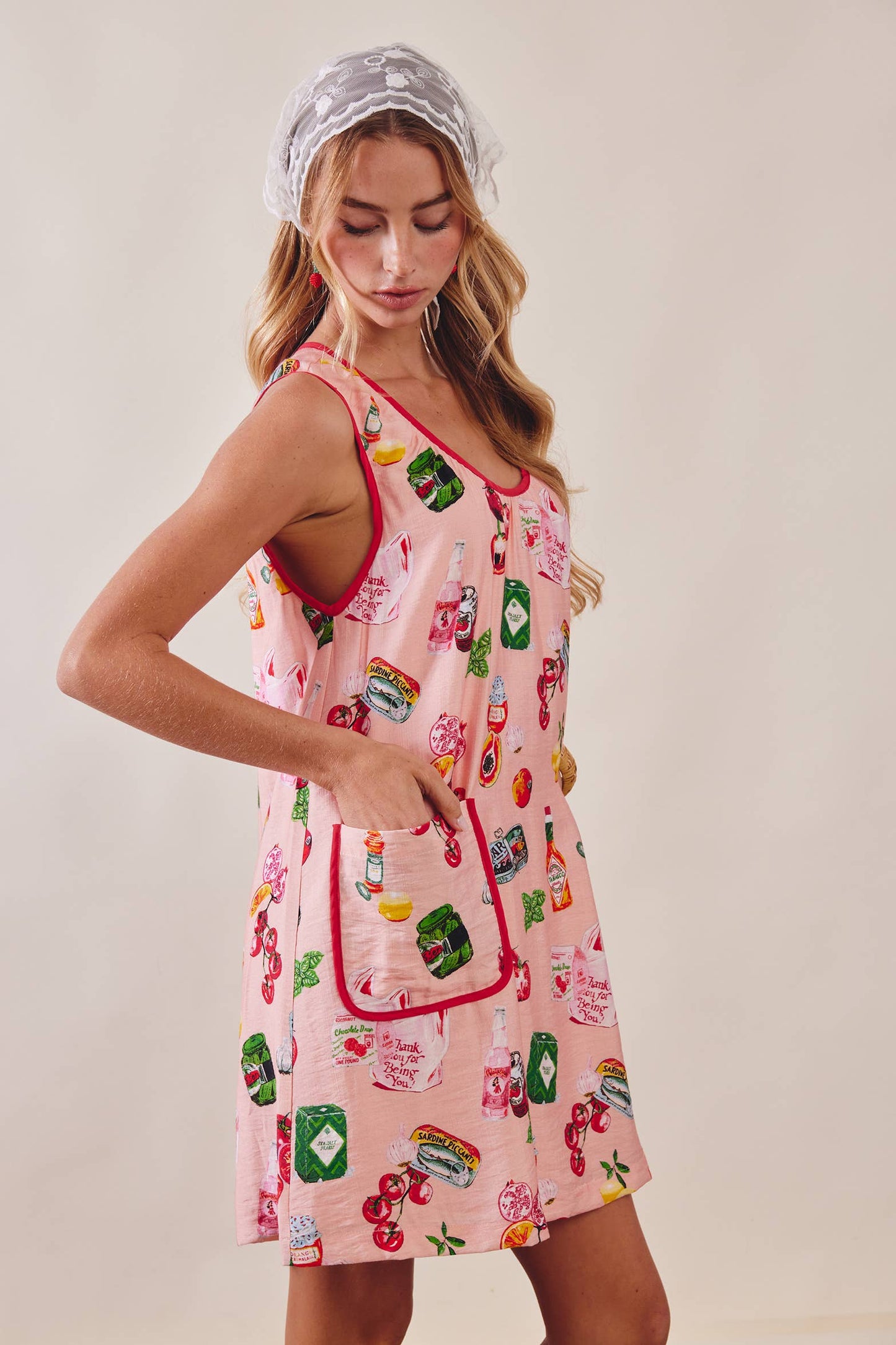 Printed Pocket Shift Dress LD1619