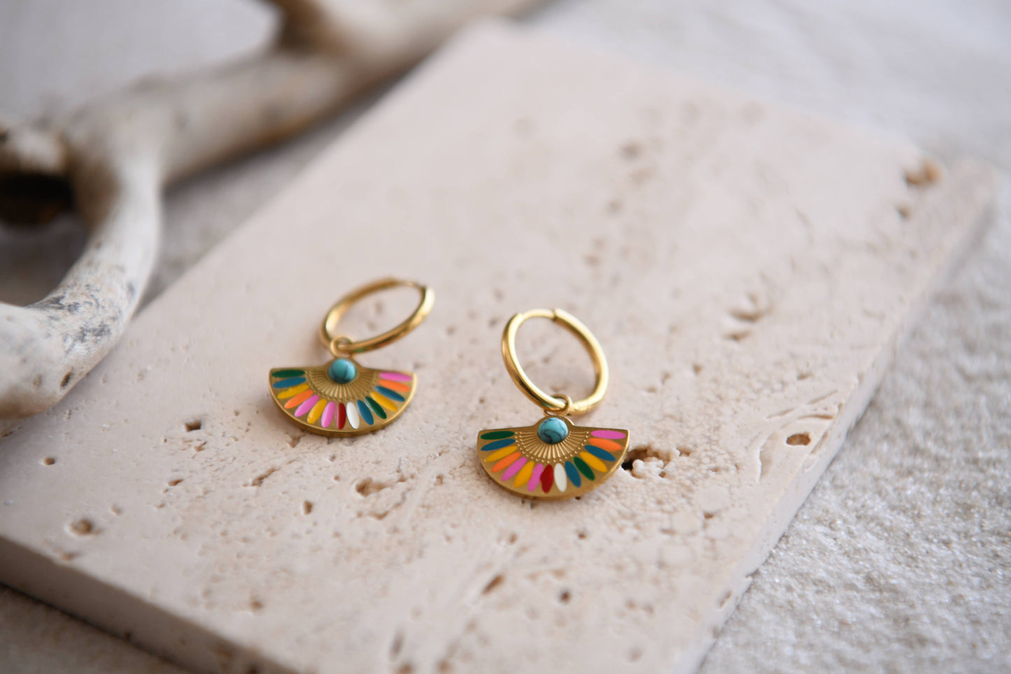 Golden Earth Water-Resistant Stainless-Steel Earrings