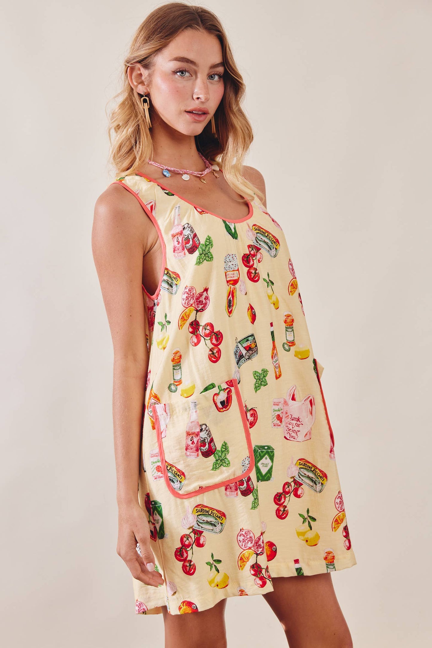 Printed Pocket Shift Dress LD1619