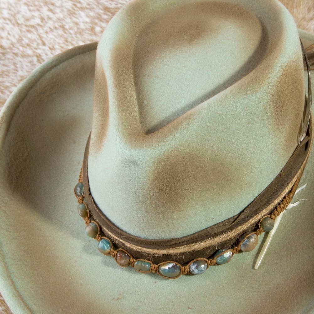 Semi Precious Stone Bead Western Cowboy Hat