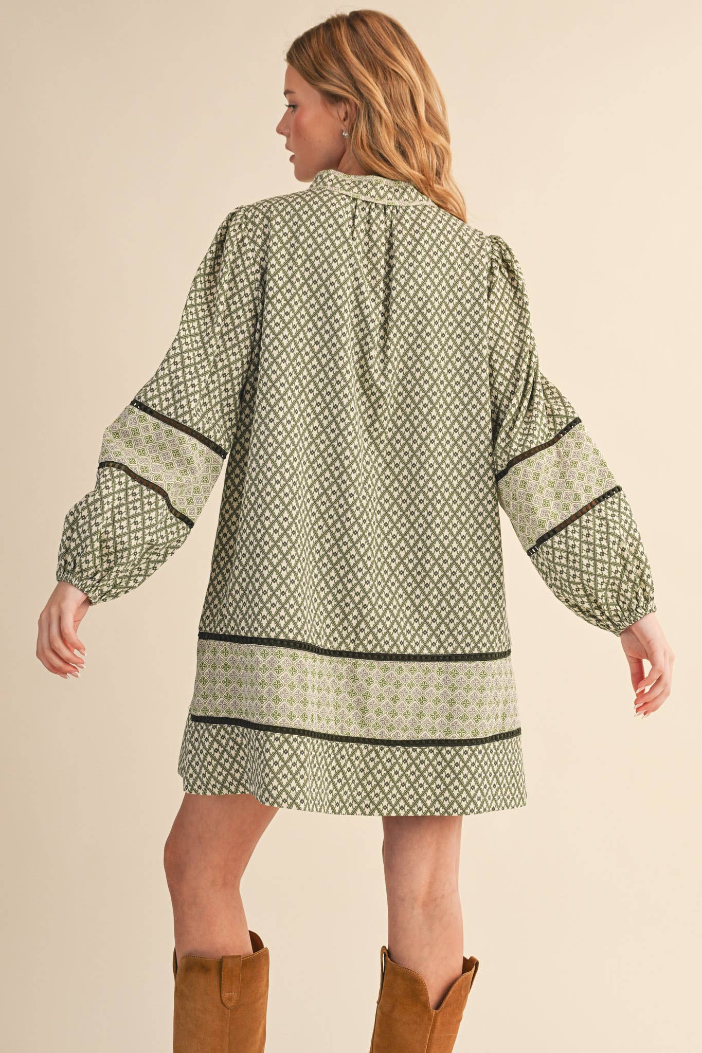MIXED PRINT MINI SHIFT DRESS