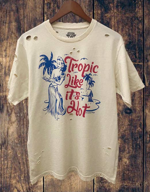 Tropic Like It's Hot distressed 80's vintage T shirt