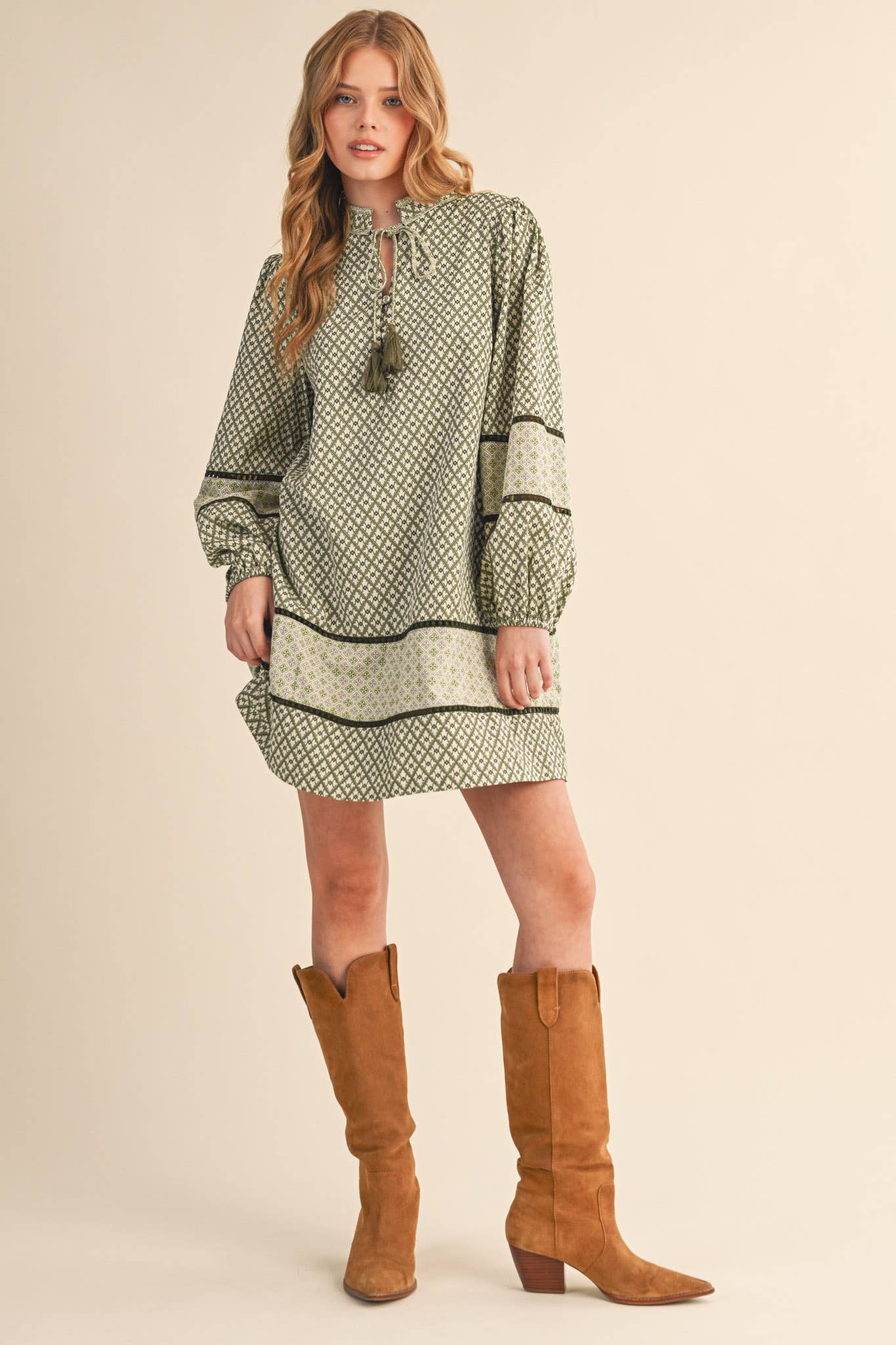 MIXED PRINT MINI SHIFT DRESS