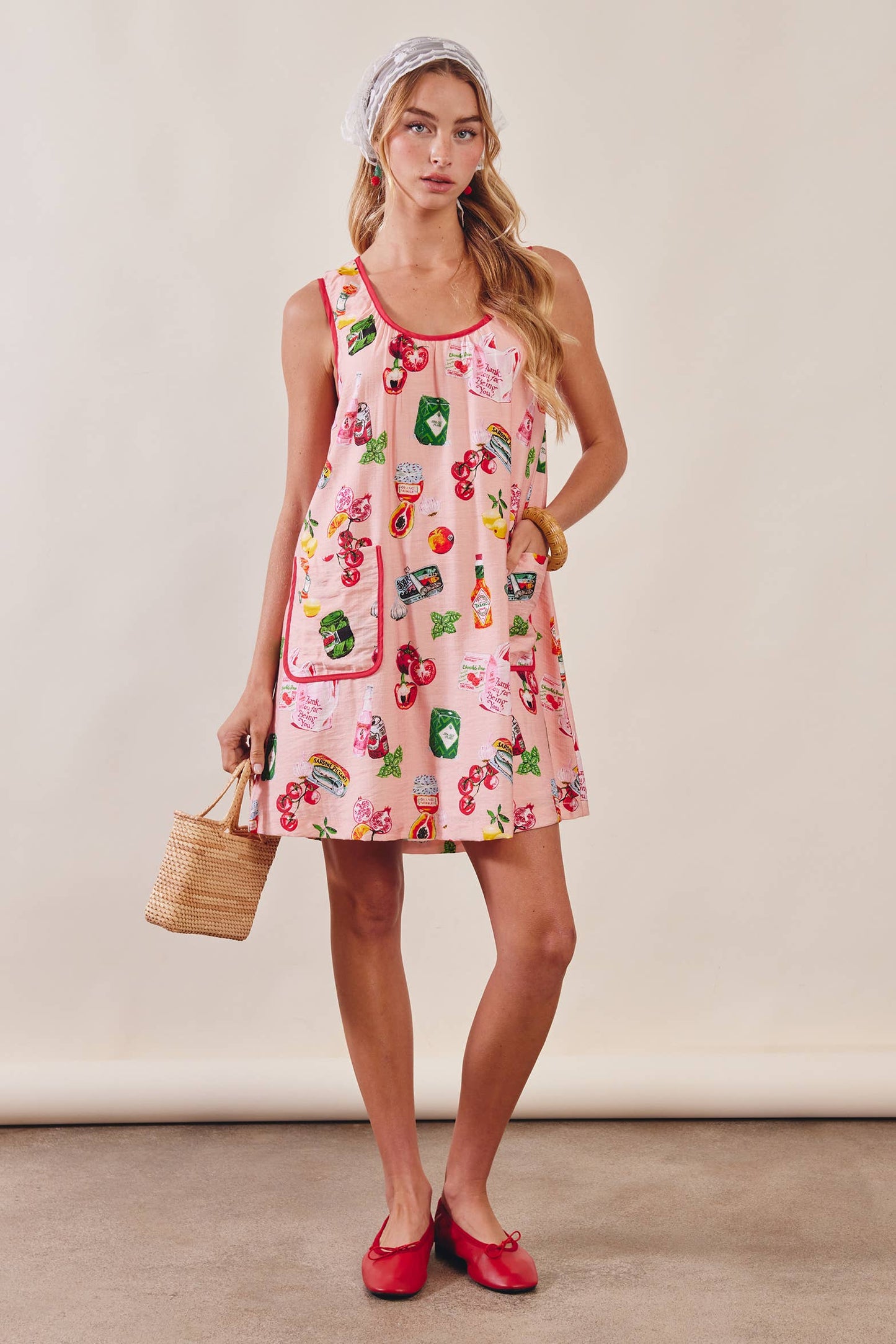 Printed Pocket Shift Dress LD1619