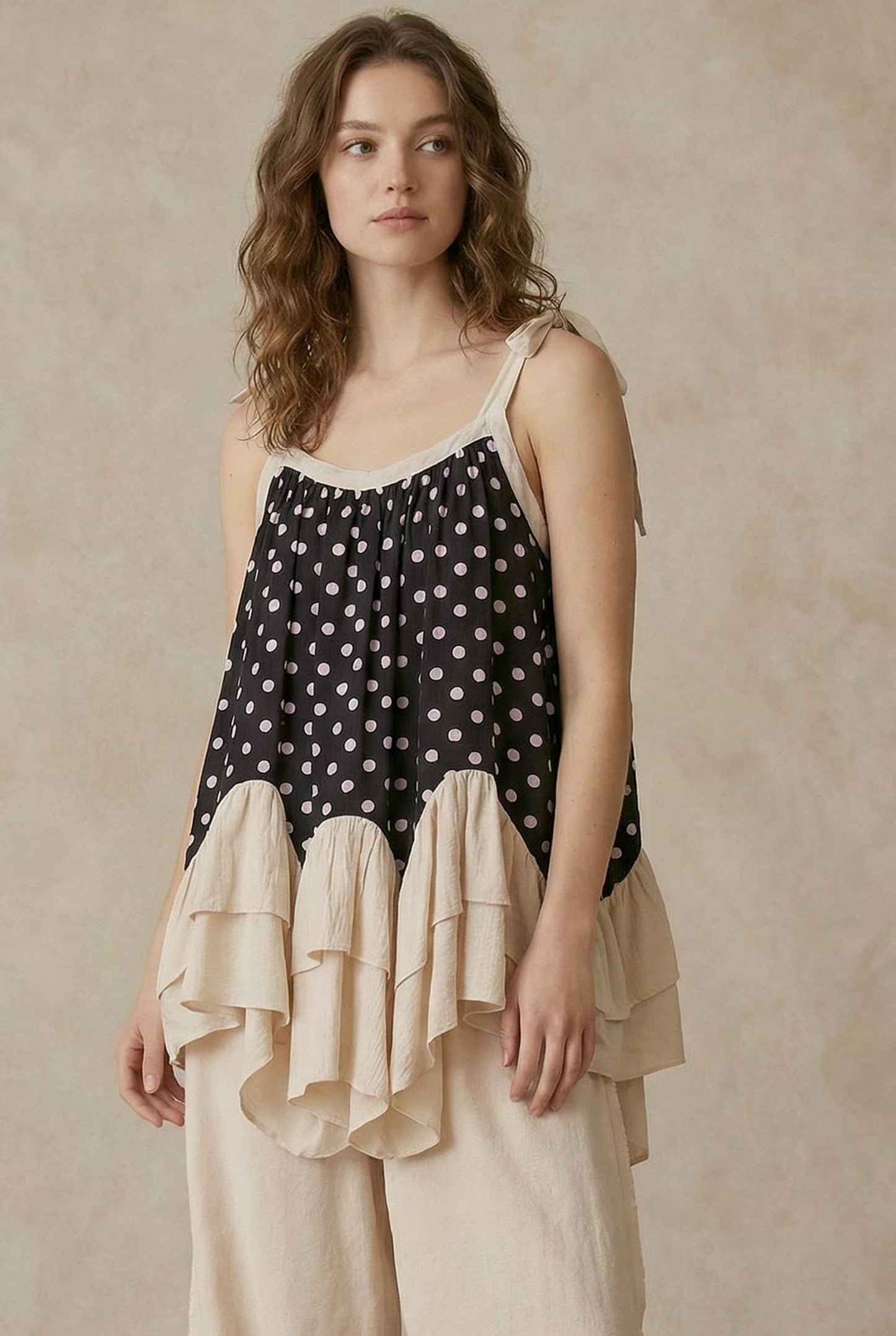 Polka Dot  Layered Tunic