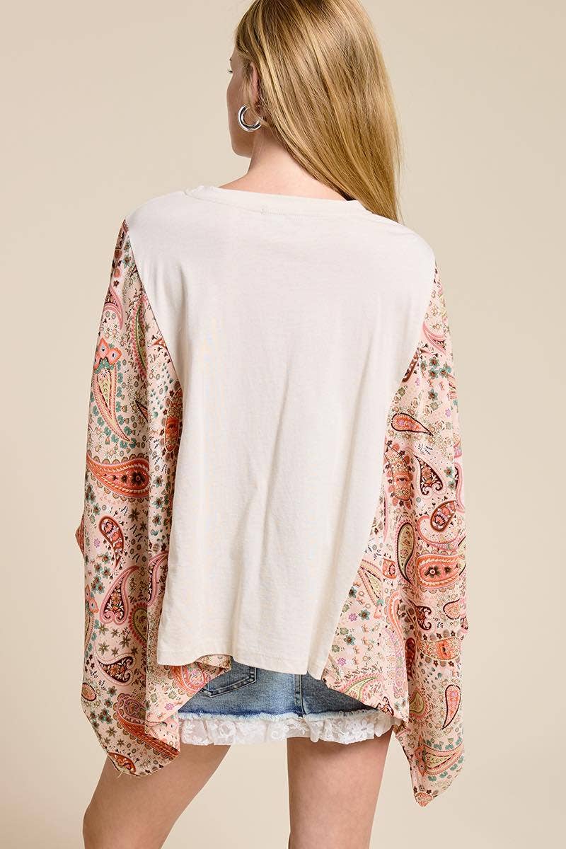 Western Cowboy Leopard Graphic Rustic Sheer Sleeves Kaftan