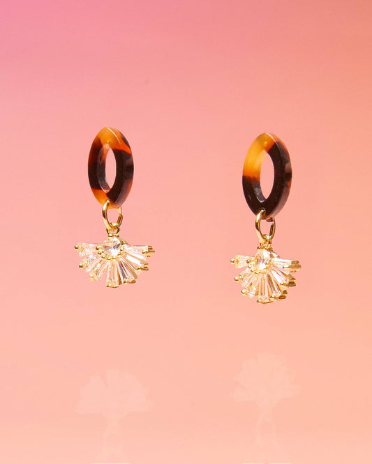 Tiny and Dainty Post Earrings Tortoise