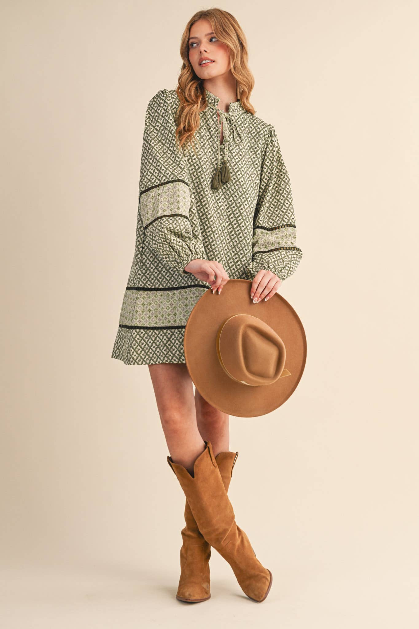MIXED PRINT MINI SHIFT DRESS