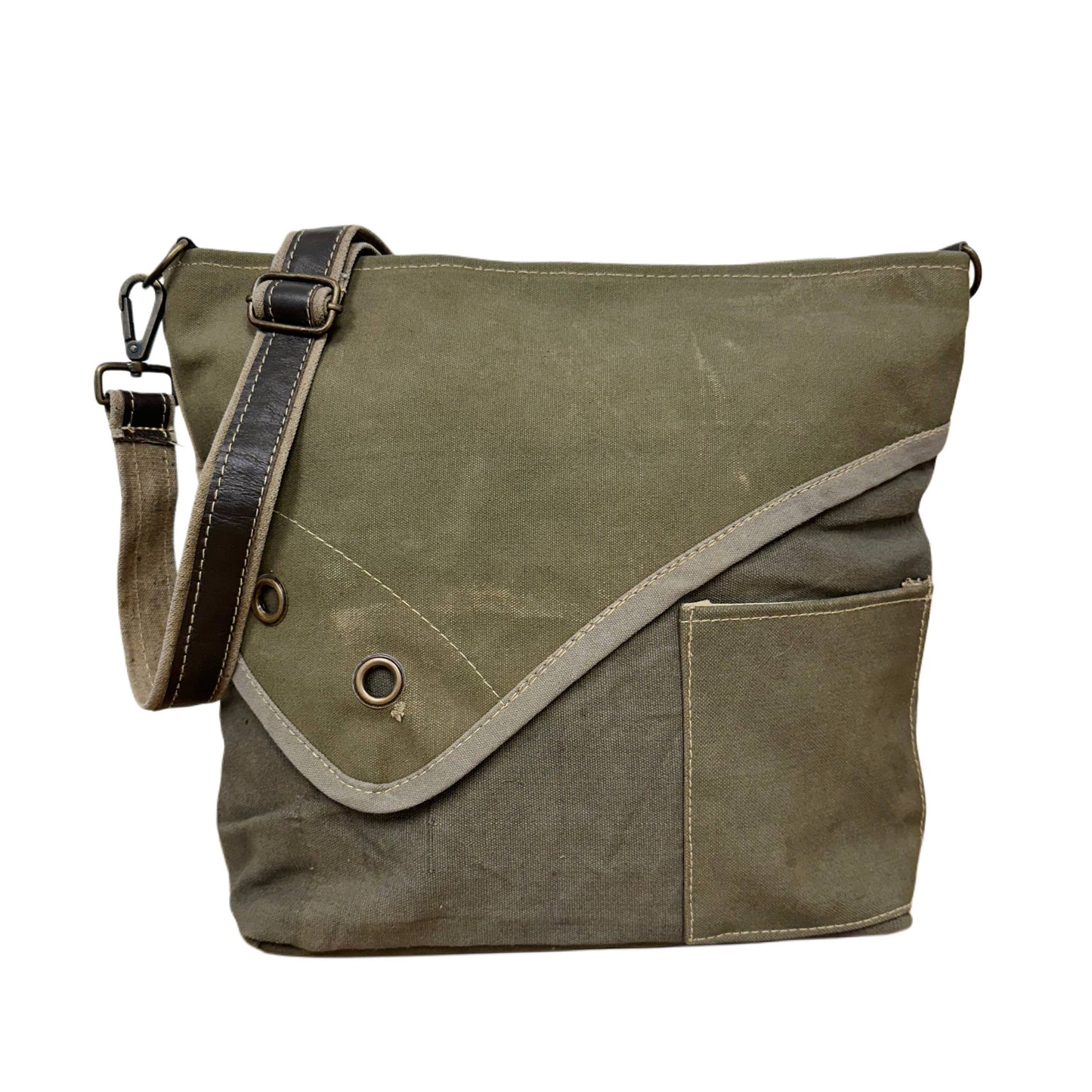 Recycled Military Tent Crossbody (No Print)