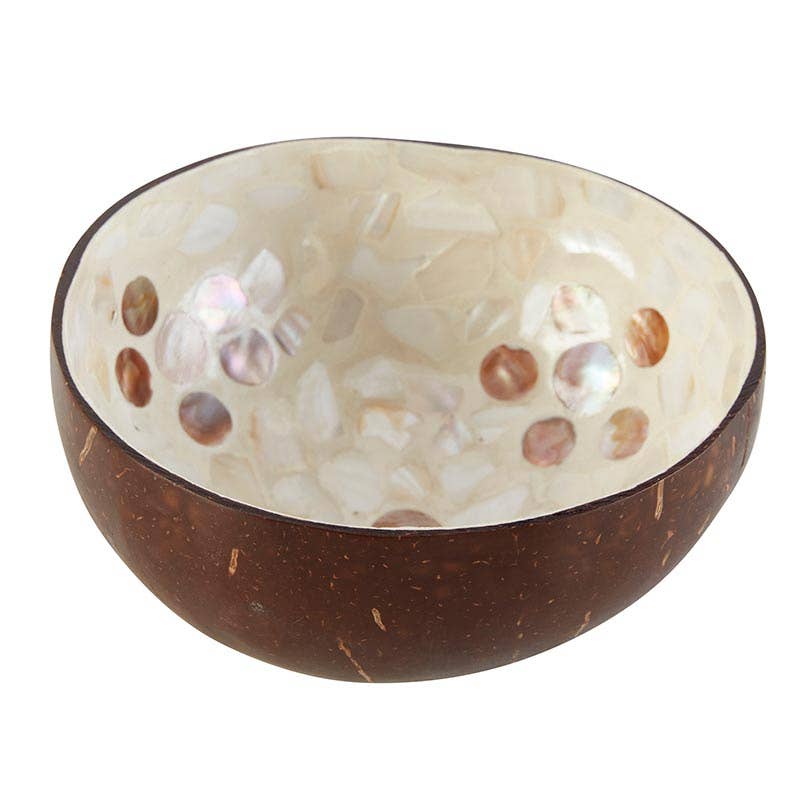 Shell Inlaid Coconut Bowl