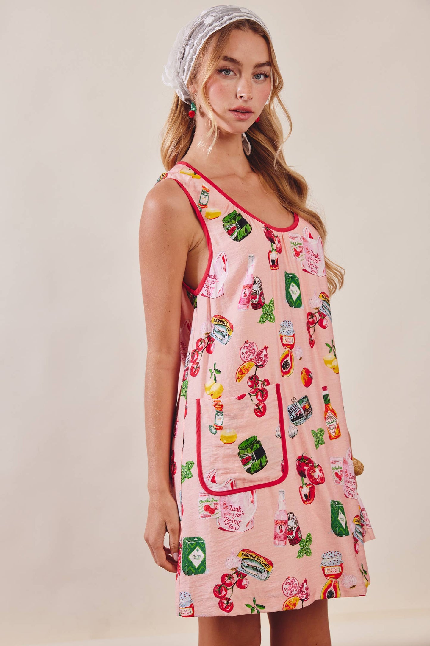 Printed Pocket Shift Dress LD1619