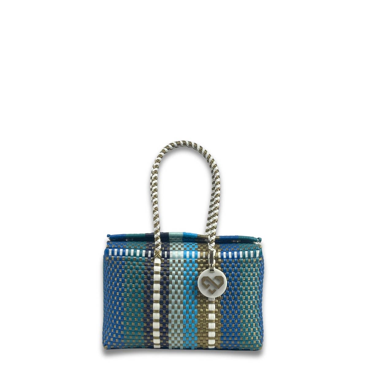 Handwoven Recycled Plastic Basket Bag - Billy Jeans Medium