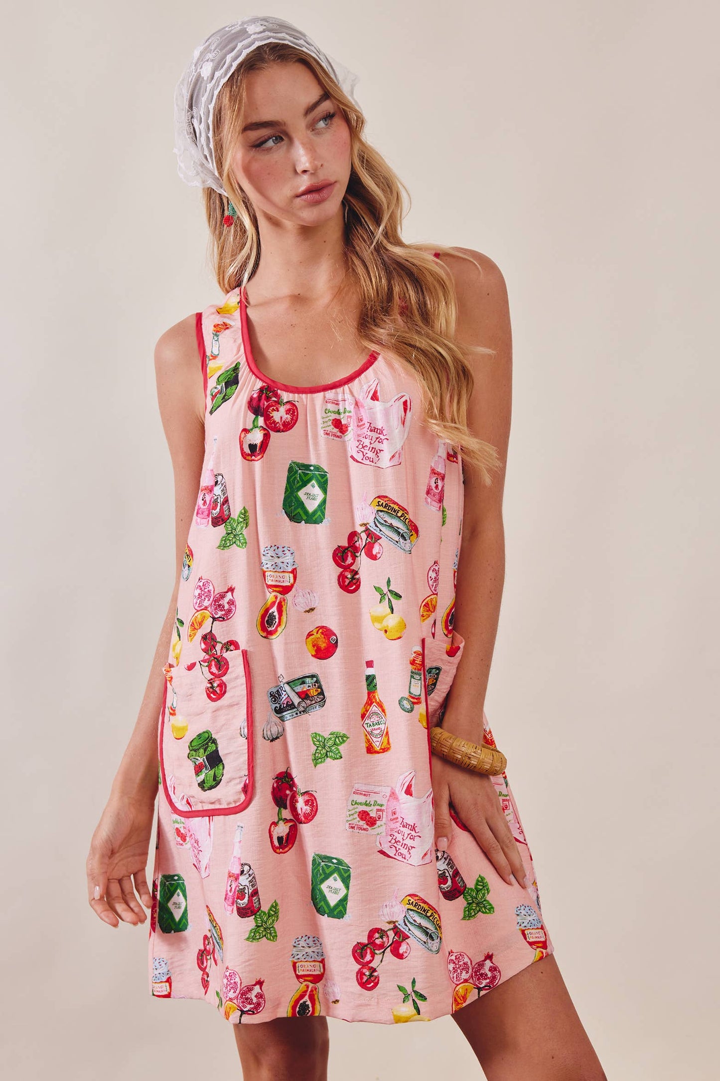 Printed Pocket Shift Dress LD1619