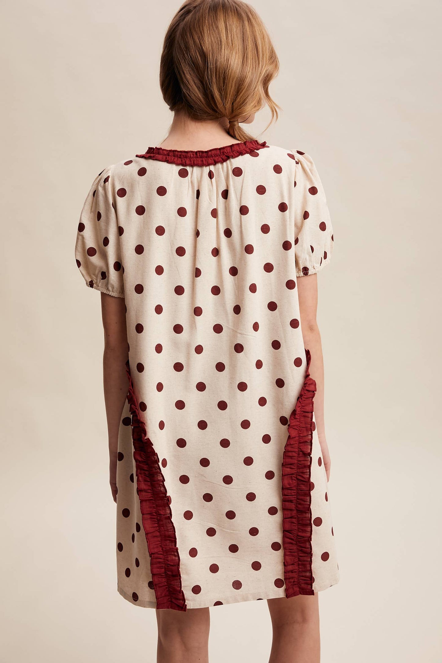 Polka Dot Ruffle Mini Dress LD1608