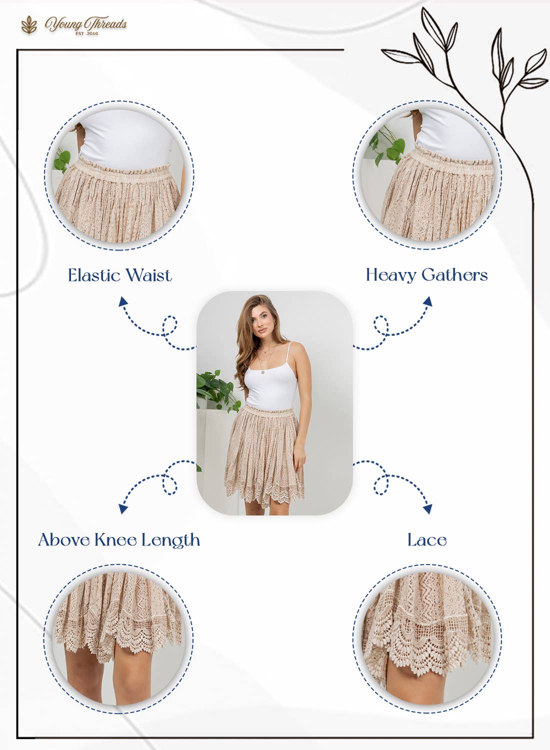 Desert Dream Festival Skirt Gathered Lace Mini