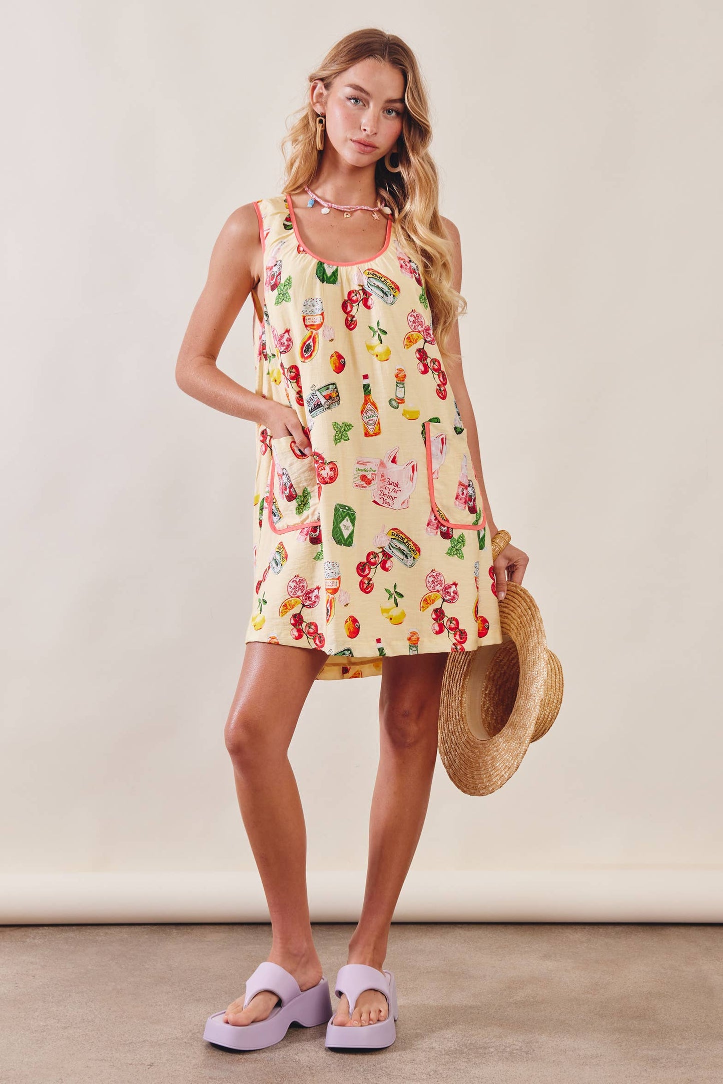 Printed Pocket Shift Dress LD1619