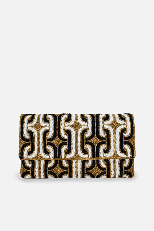 Mocha Beaded Clutch