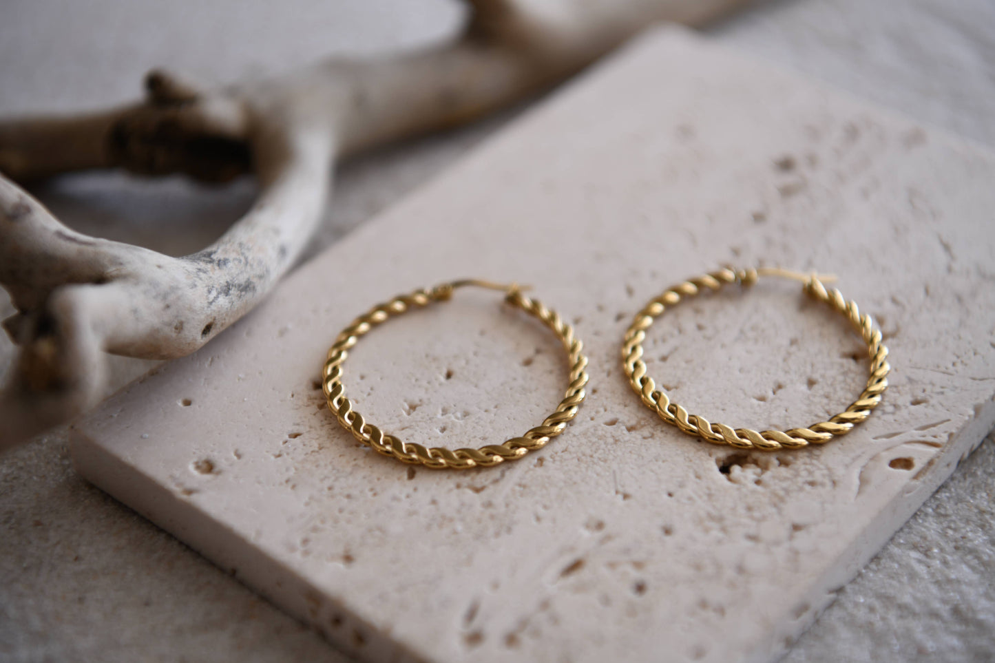 Golden Earth Water-Resistant Stainless-Steel Earrings