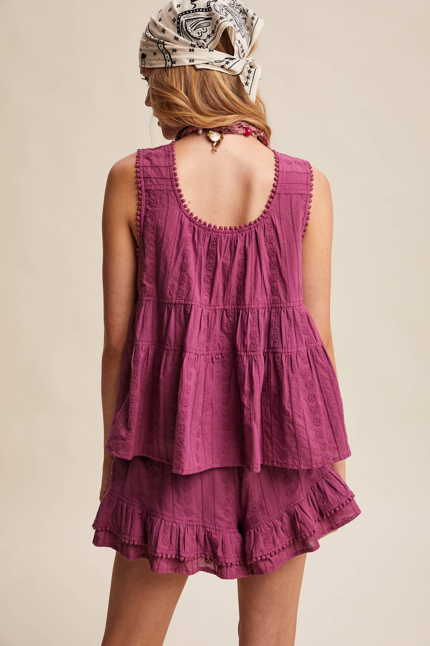 Embroidered Tiered Ruffle Set LSET173