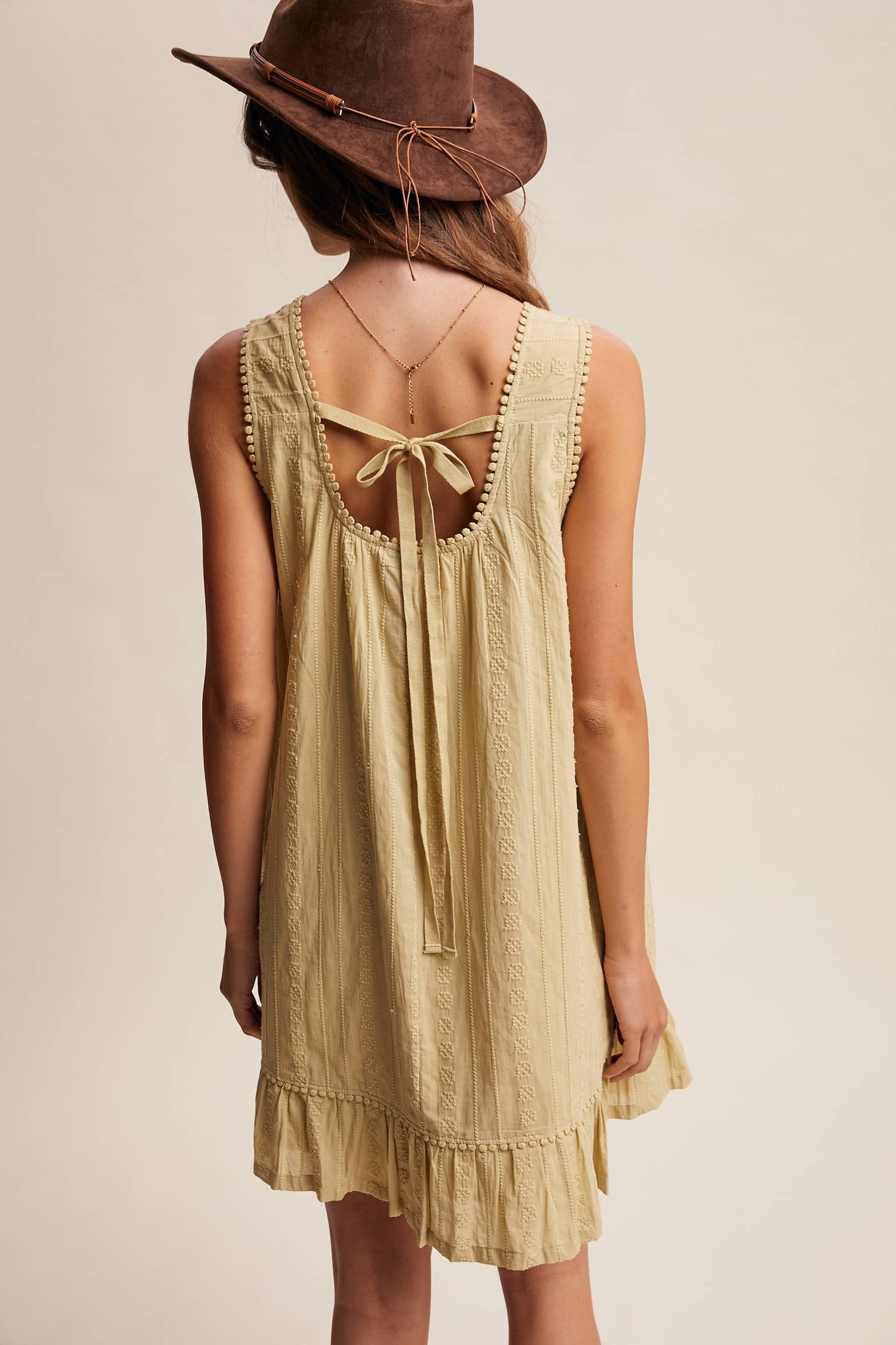 Textured Pintuck Mini Dress LD1599