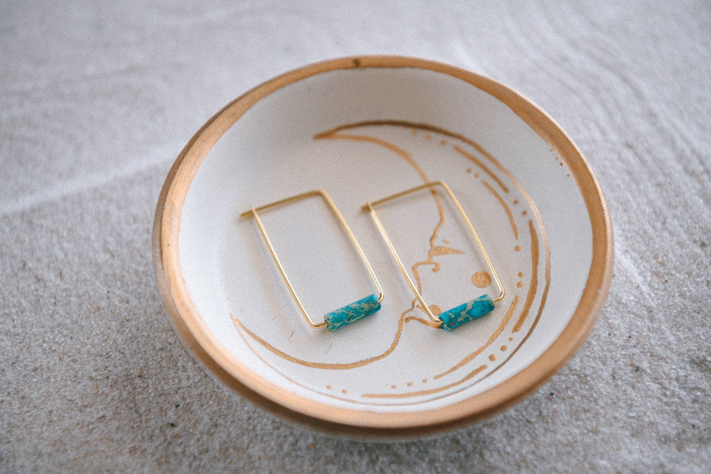 Eventide Rectangular Gold Lightweight Hoops