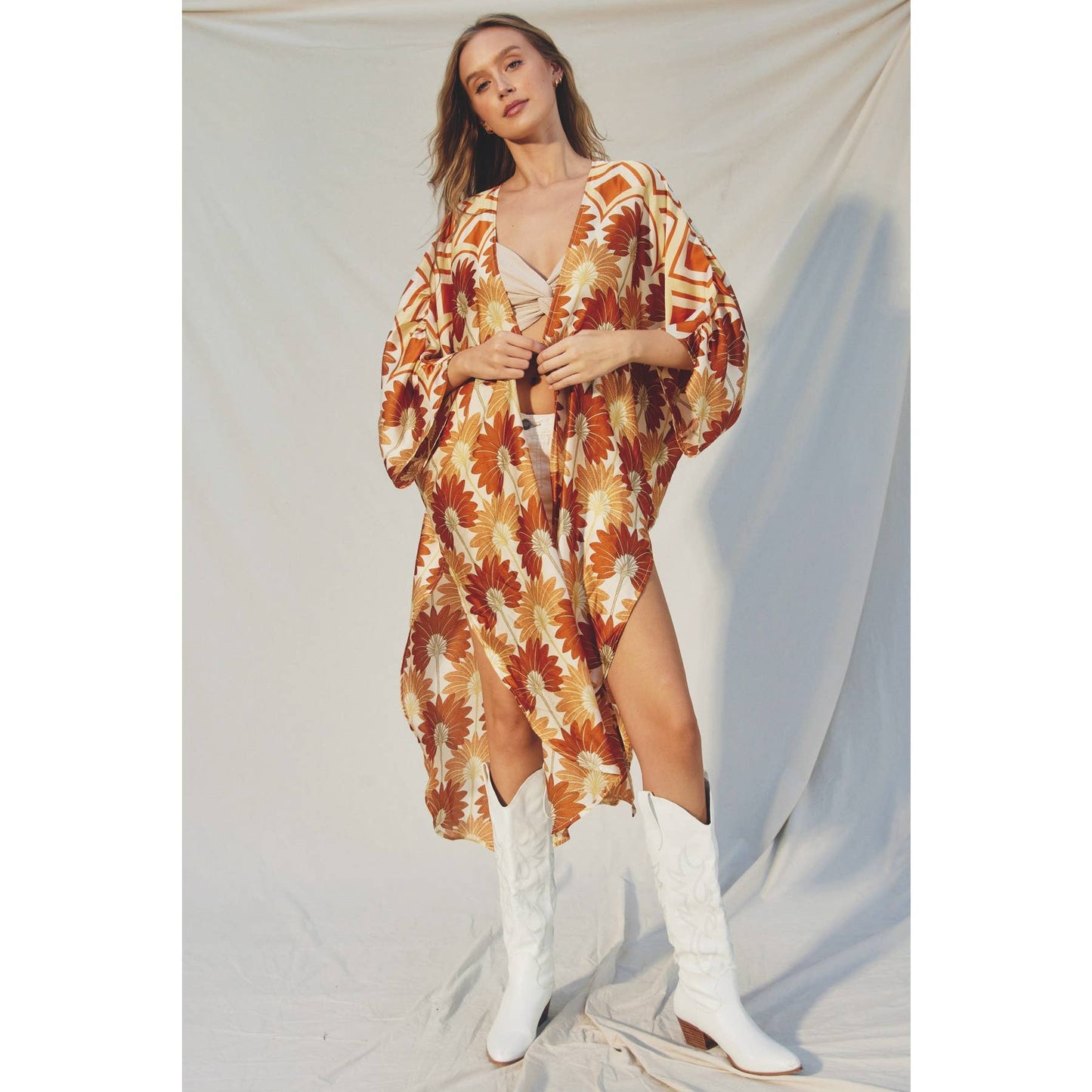 Golden Age High Slits Kimono Duster