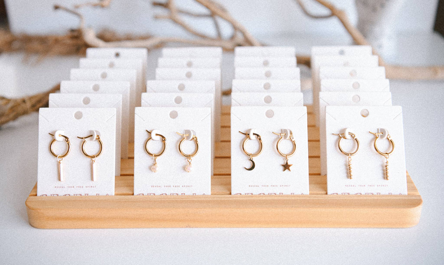Stardust Glow Pearl Hoop Earrings