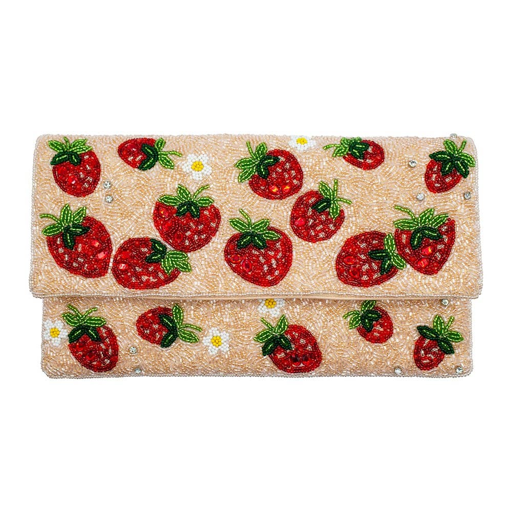 Strawberry Beaded Clutch