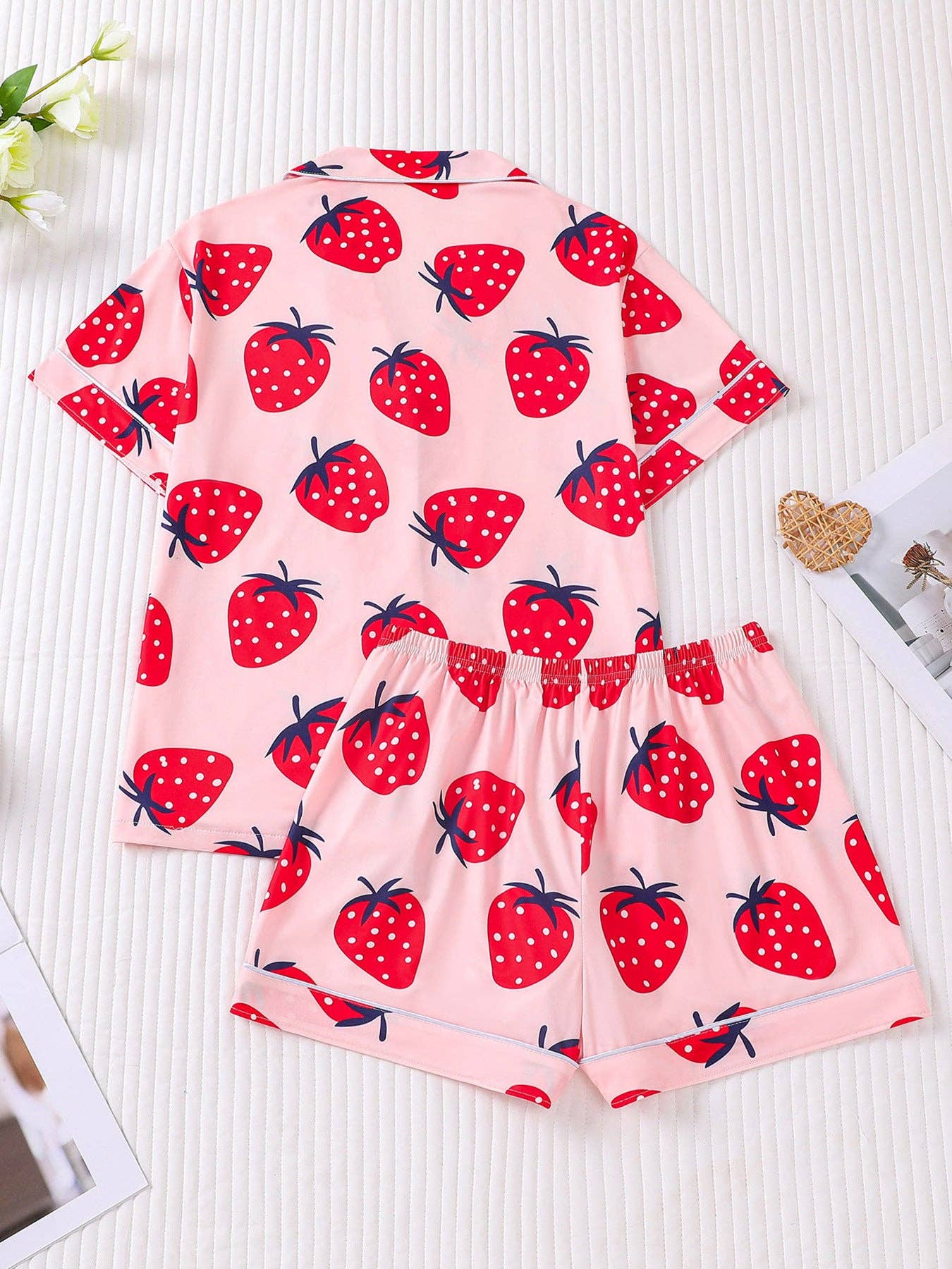 Strawberry Print Pajama Set