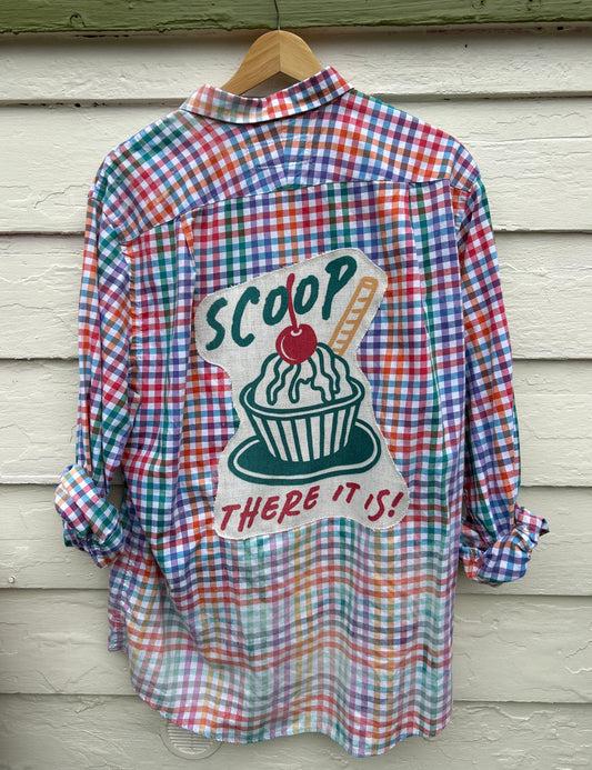 Scoop There It Is Coastal Button-Down Size L