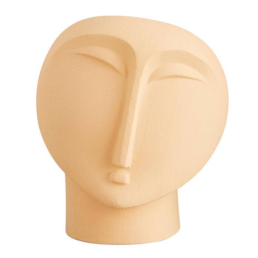 Orange Ceramic Face Pot