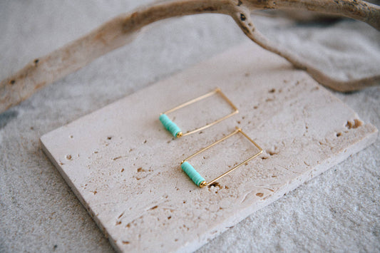 Eventide Rectangular Gold Lightweight Hoops