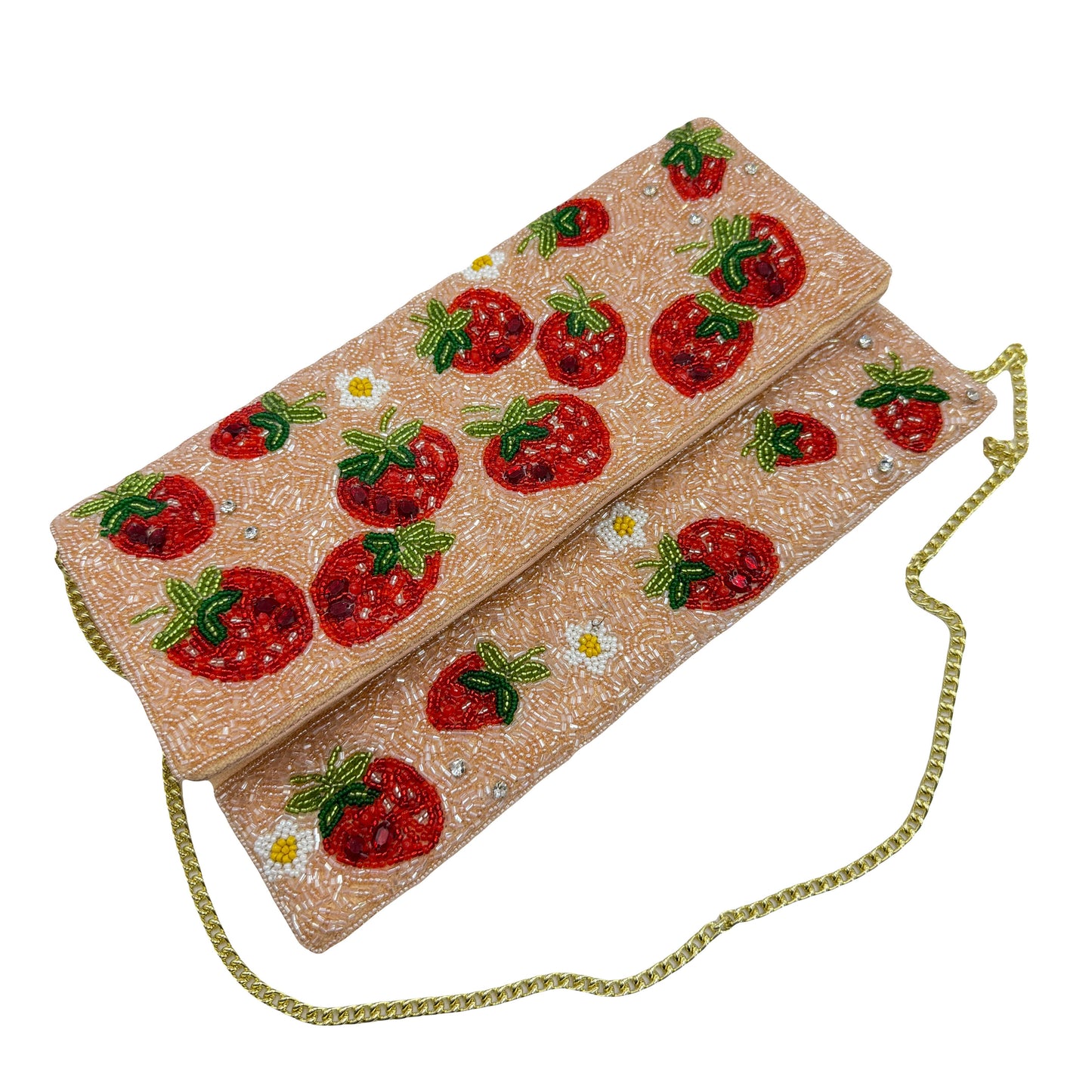 Strawberry Beaded Clutch