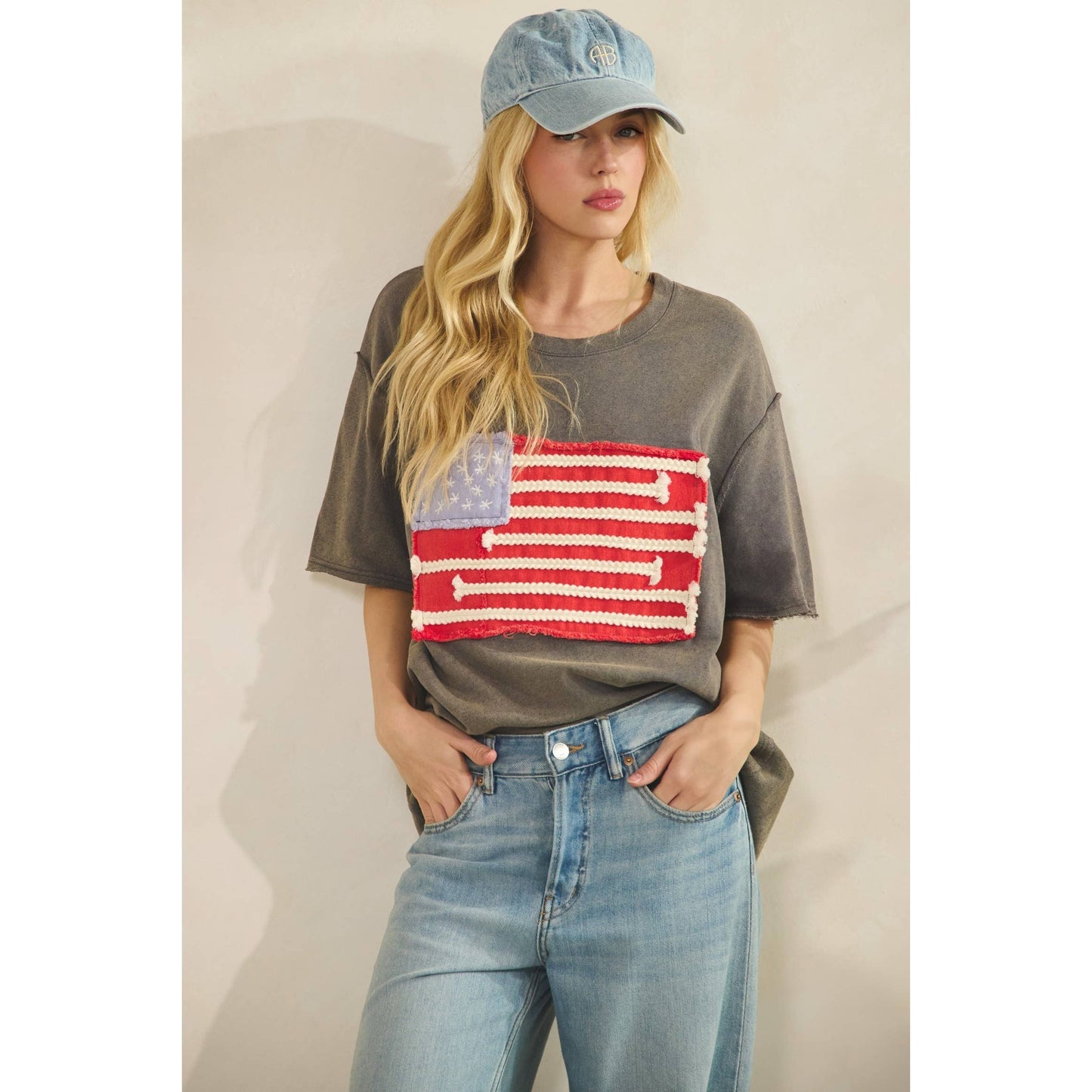 AMERICAN FLAG MINERAL WASH TOP