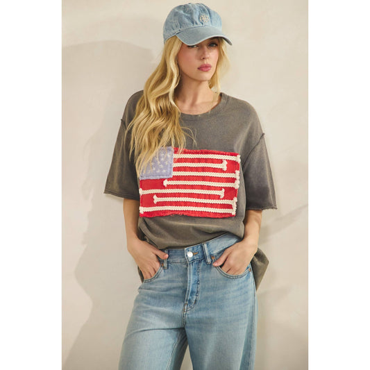 AMERICAN FLAG MINERAL WASH TOP