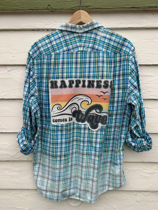 Sunset Waves Coastal Button-Down Size L