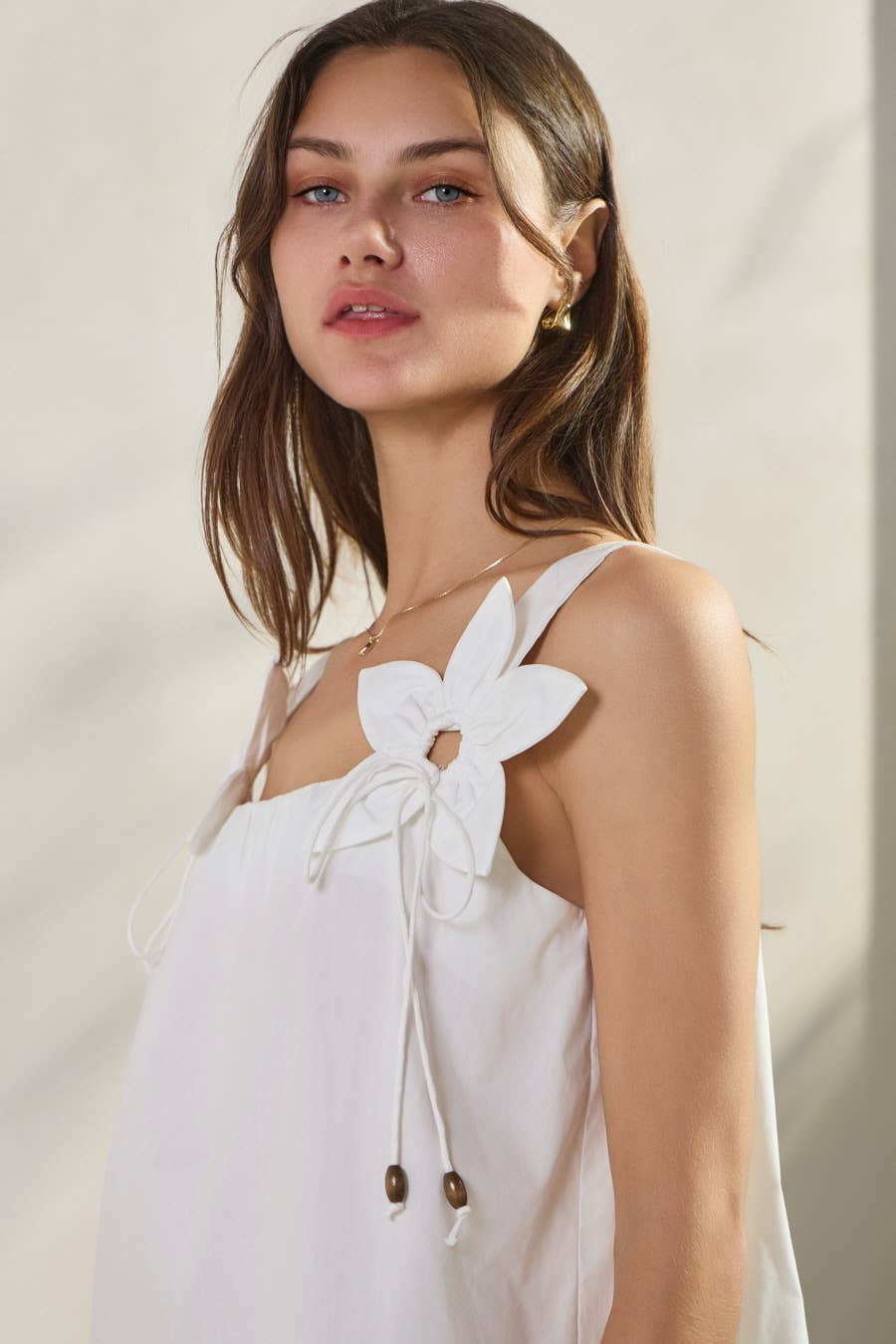 Solid Poplin Sleeveless Top