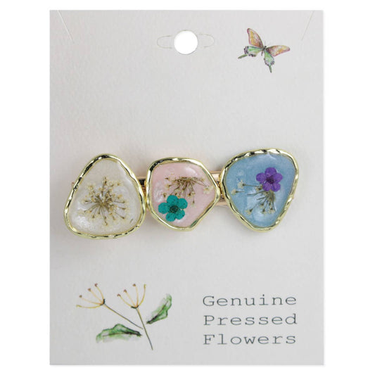 Soft Pastel Dried Flower Barrette