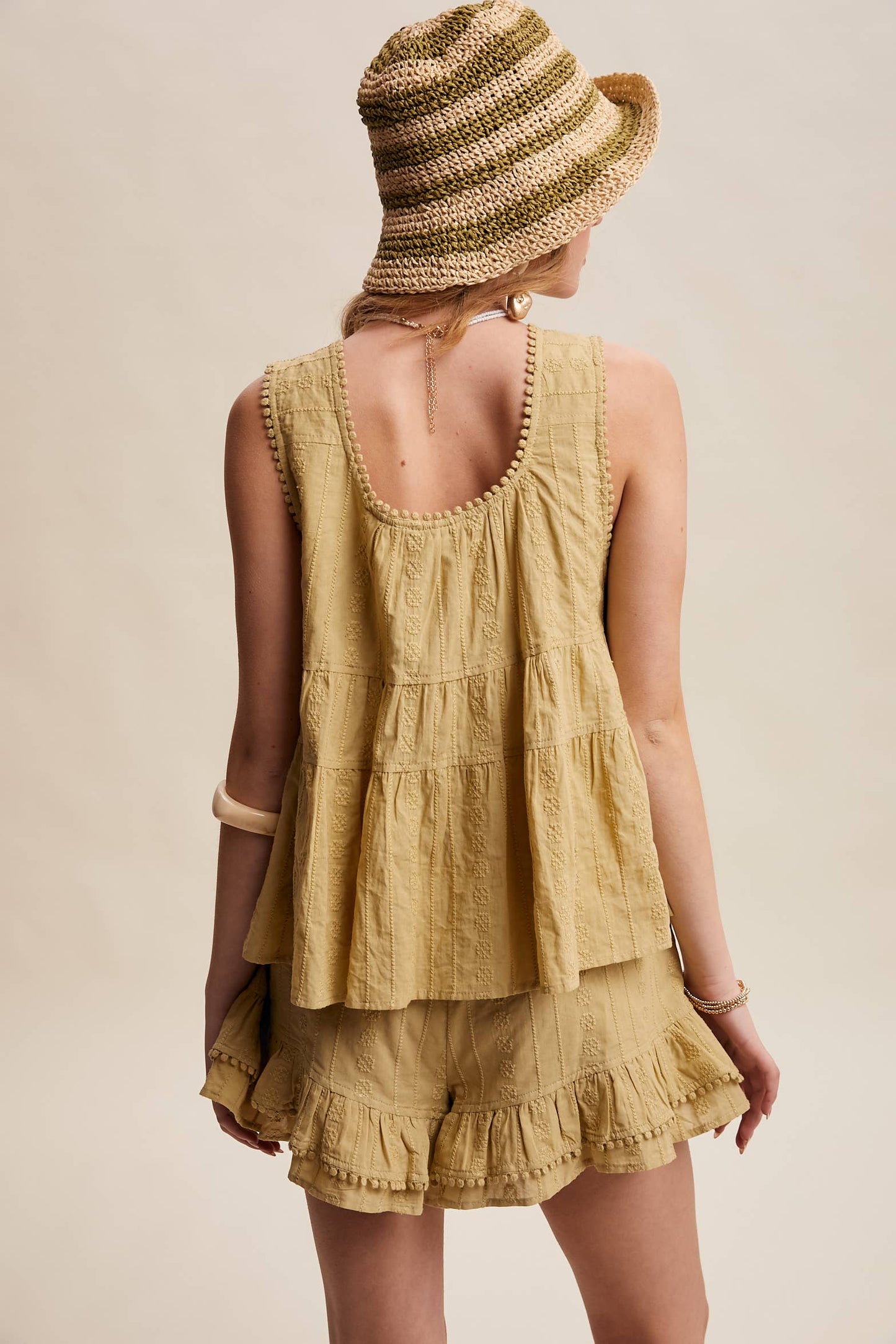 Embroidered Tiered Ruffle Set LSET173
