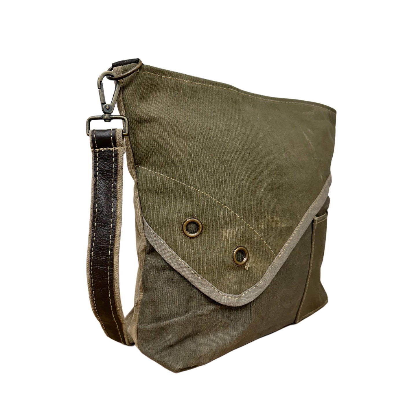 Recycled Military Tent Crossbody (No Print)