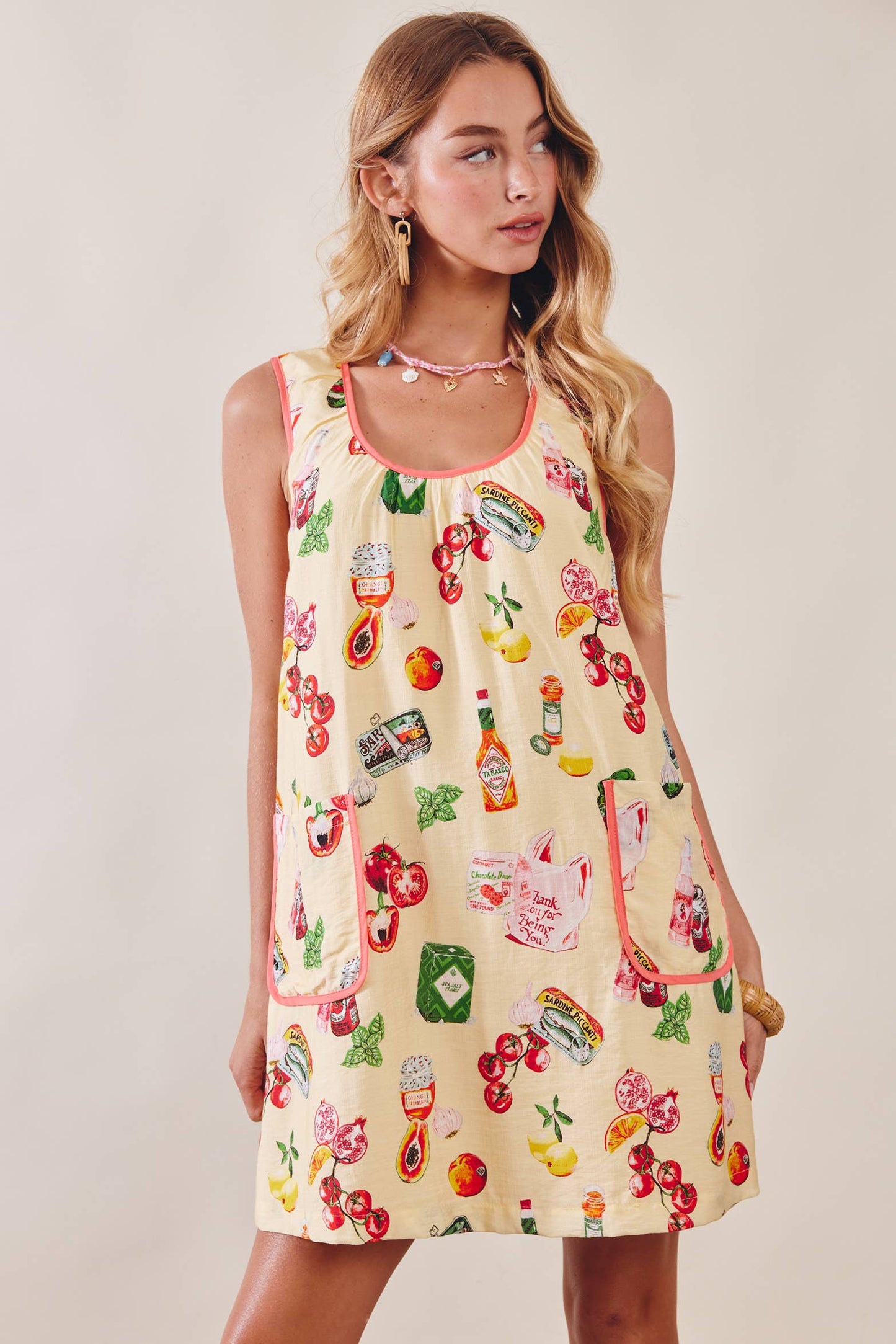 Printed Pocket Shift Dress LD1619