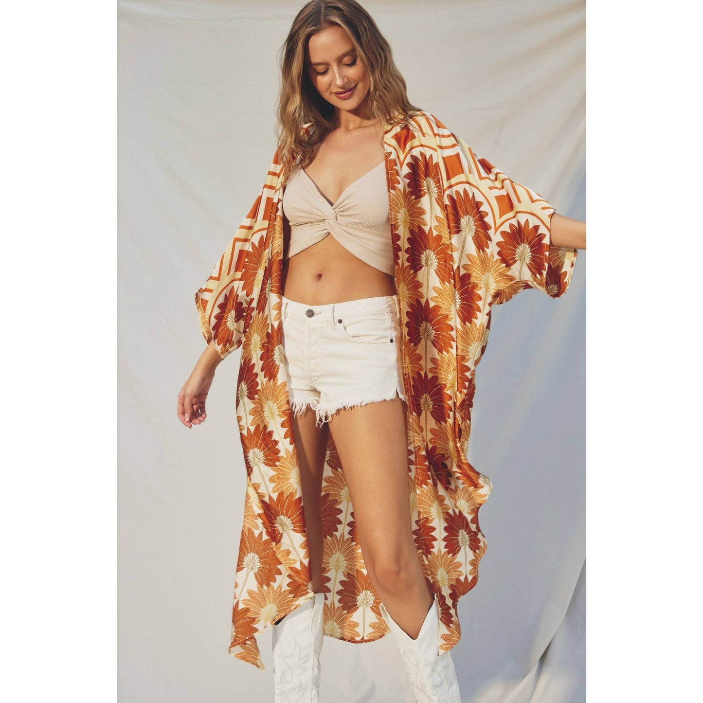 Golden Age High Slits Kimono Duster
